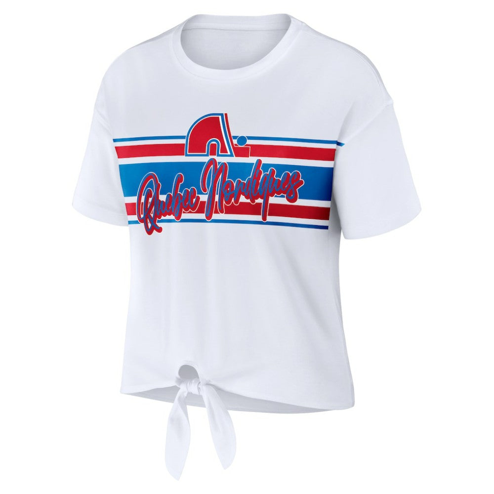 Colorado Avalanche WEAR by Erin Andrews Women's Front Knot T-Shirt - White T-shirts