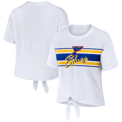 St. Louis Blues WEAR by Erin Andrews Women's Front Knot T-Shirt - White T-shirts