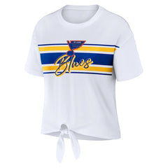 St. Louis Blues WEAR by Erin Andrews Women's Front Knot T-Shirt - White T-shirts