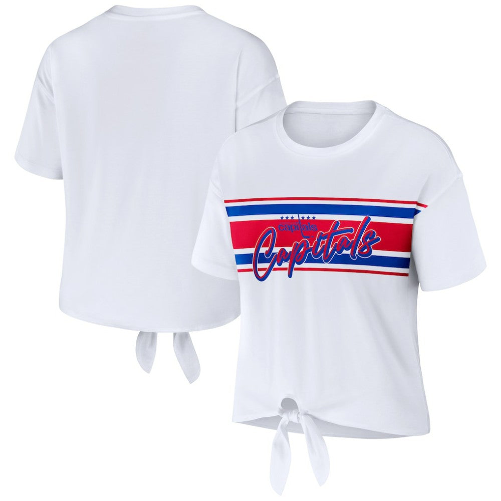 Washington Capitals WEAR by Erin Andrews Women's Front Knot T-Shirt - White T-shirts
