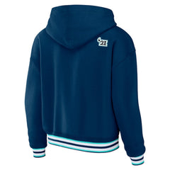 Seattle Kraken WEAR by Erin Andrews Women's Lace-Up Pullover Hoodie - Blue Hoodies