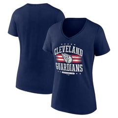 Cleveland Guardians Women's Americana Team V-Neck T-Shirt Navy