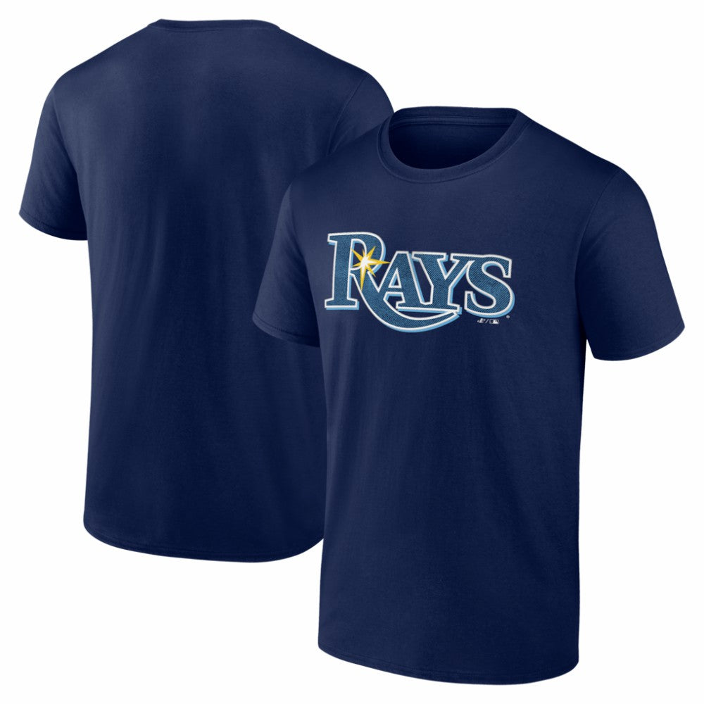 Tampa Bay Rays Logo Athletic Wordmark T-Shirt Navy