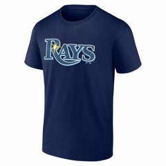 Tampa Bay Rays Logo Athletic Wordmark T-Shirt Navy