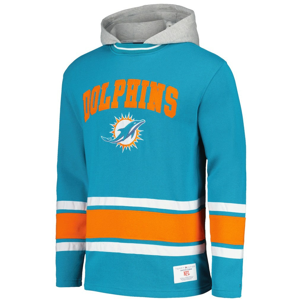 Miami Dolphins Tommy Hilfiger Ivan Fashion Pullover Hoodie - Aqua outlet