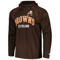 Cleveland Browns Starter Gridiron Classics Throwback Raglan Long Sleeve Hooded T-Shirt - Brown online