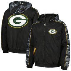 Green Bay Packers Starter Thursday Night Gridiron Full-Zip Hoodie - Black discount
