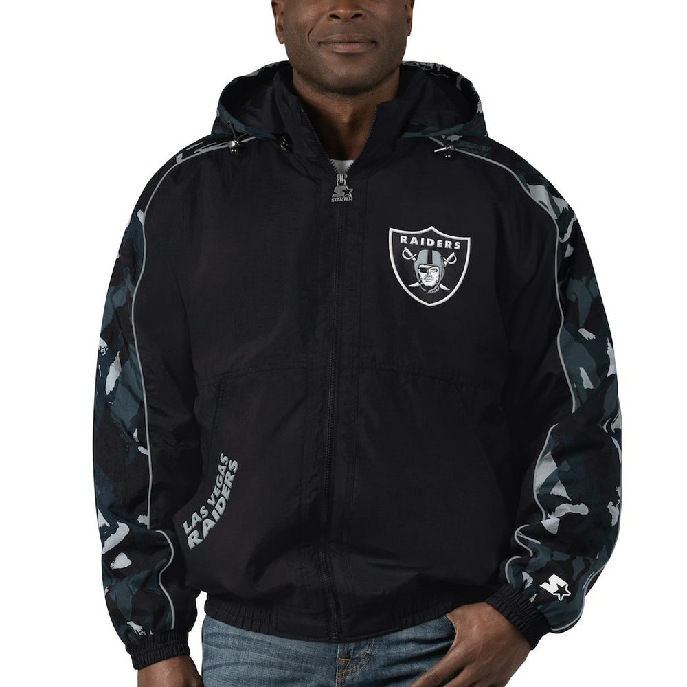 Las Vegas Raiders Starter Thursday Night Gridiron Full-Zip Hoodie - Black on sale