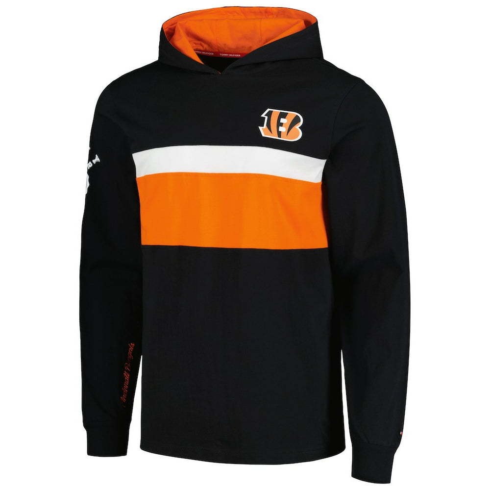 Cincinnati Bengals Tommy Hilfiger Morgan Long Sleeve Hoodie T-Shirt - Black outlet