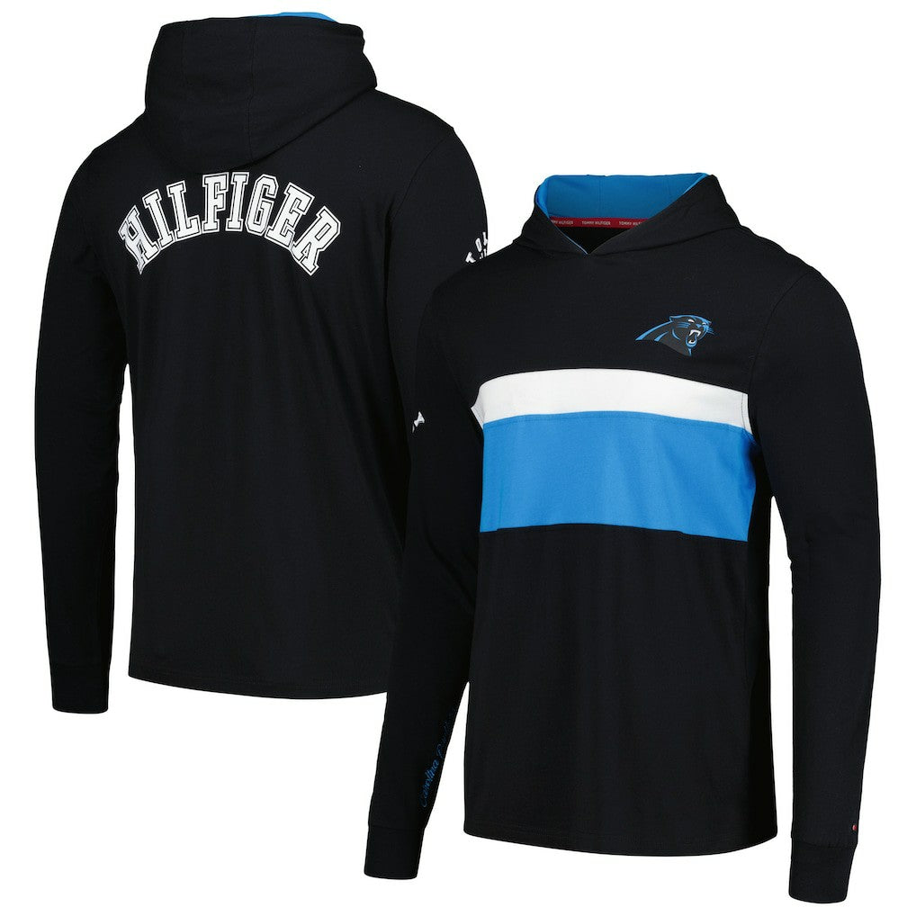 Carolina Panthers Tommy Hilfiger Morgan Long Sleeve Hoodie T-Shirt - Black outlet