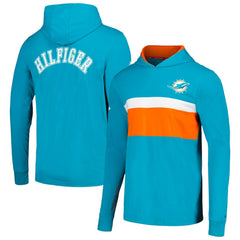 Miami Dolphins Tommy Hilfiger Morgan Long Sleeve Hoodie T-Shirt - Aqua sale