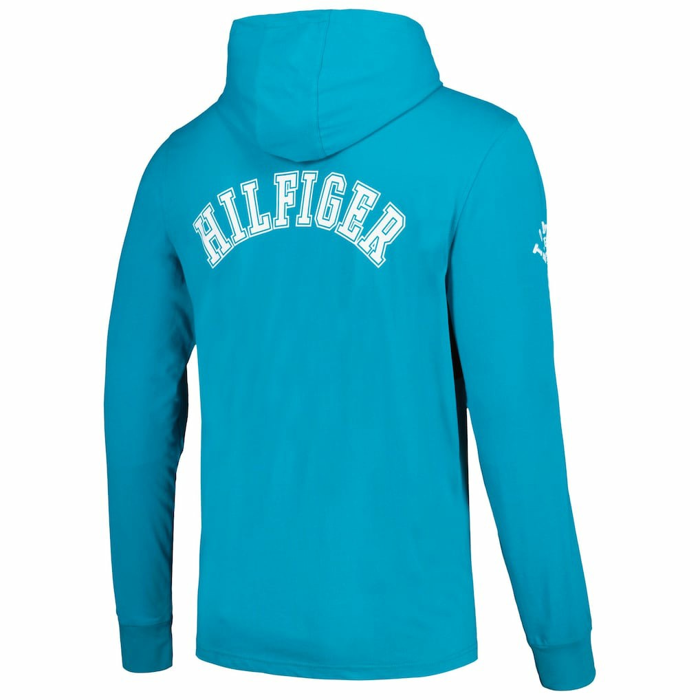 Miami Dolphins Tommy Hilfiger Morgan Long Sleeve Hoodie T-Shirt - Aqua sale