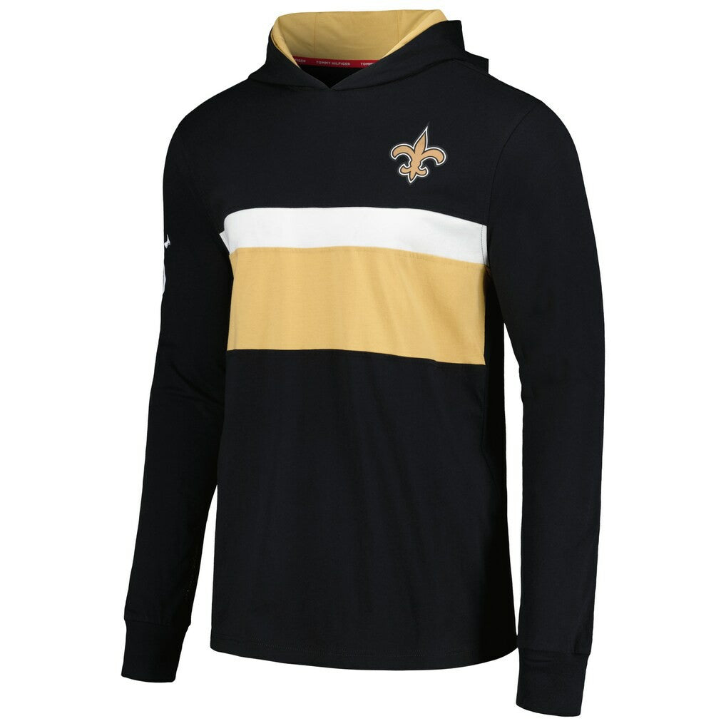 New Orleans Saints Tommy Hilfiger Morgan Long Sleeve Hoodie T-Shirt - Black cheap