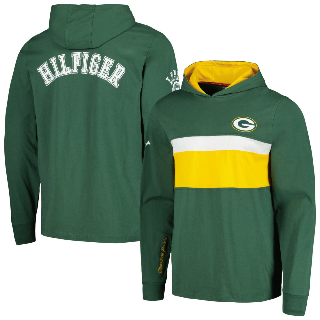 Green Bay Packers Tommy Hilfiger Morgan Long Sleeve Hoodie T-Shirt - Green on sale