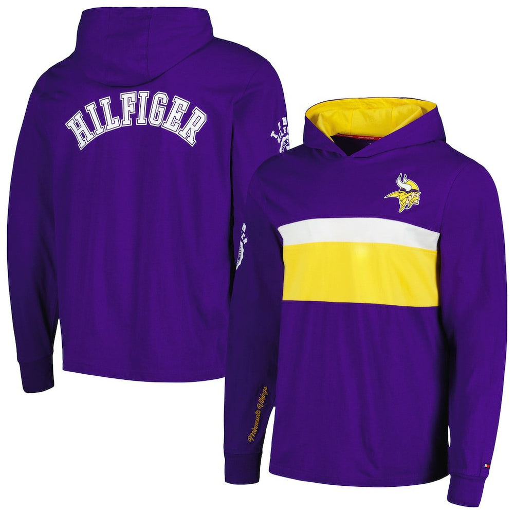 Minnesota Vikings Tommy Hilfiger Morgan Long Sleeve Hoodie T-Shirt - Purple discount