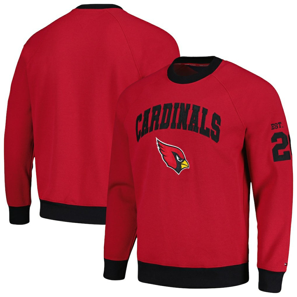 Arizona Cardinals Tommy Hilfiger Reese Raglan Tri-Blend Pullover Sweatshirt - Cardinal outlet