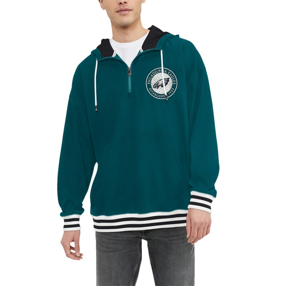 Philadelphia Eagles Tommy Hilfiger Midnight Aaron Quarter-Zip Hoodie - Green on sale