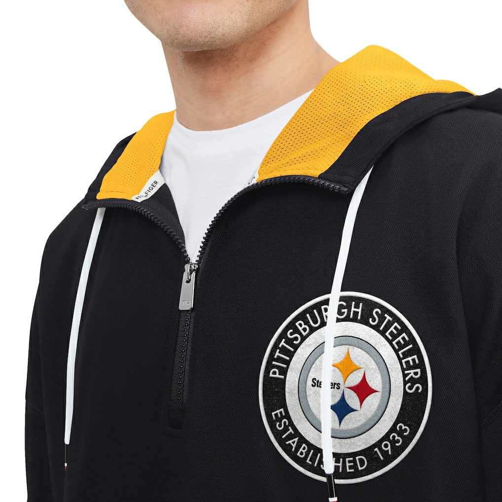Pittsburgh Steelers Tommy Hilfiger Aaron Quarter-Zip Hoodie - Black sale