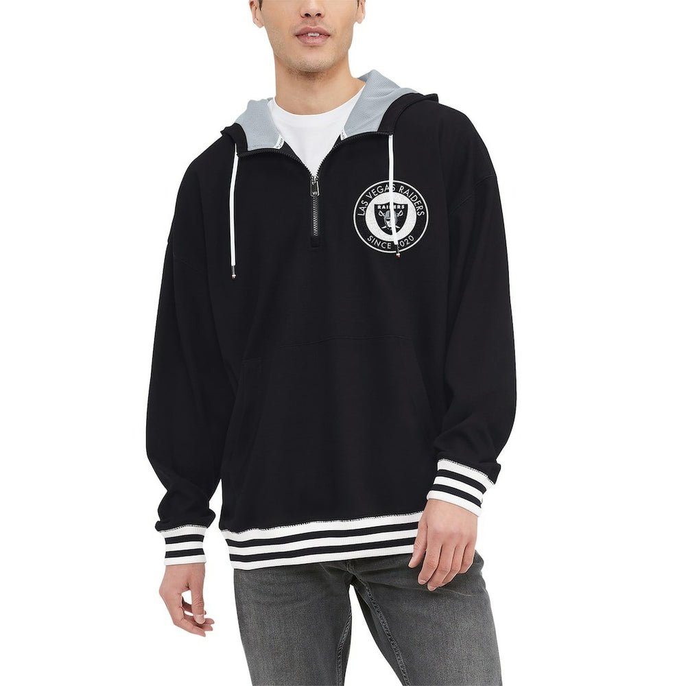 Las Vegas Raiders Tommy Hilfiger Aaron Quarter-Zip Hoodie - Black discount