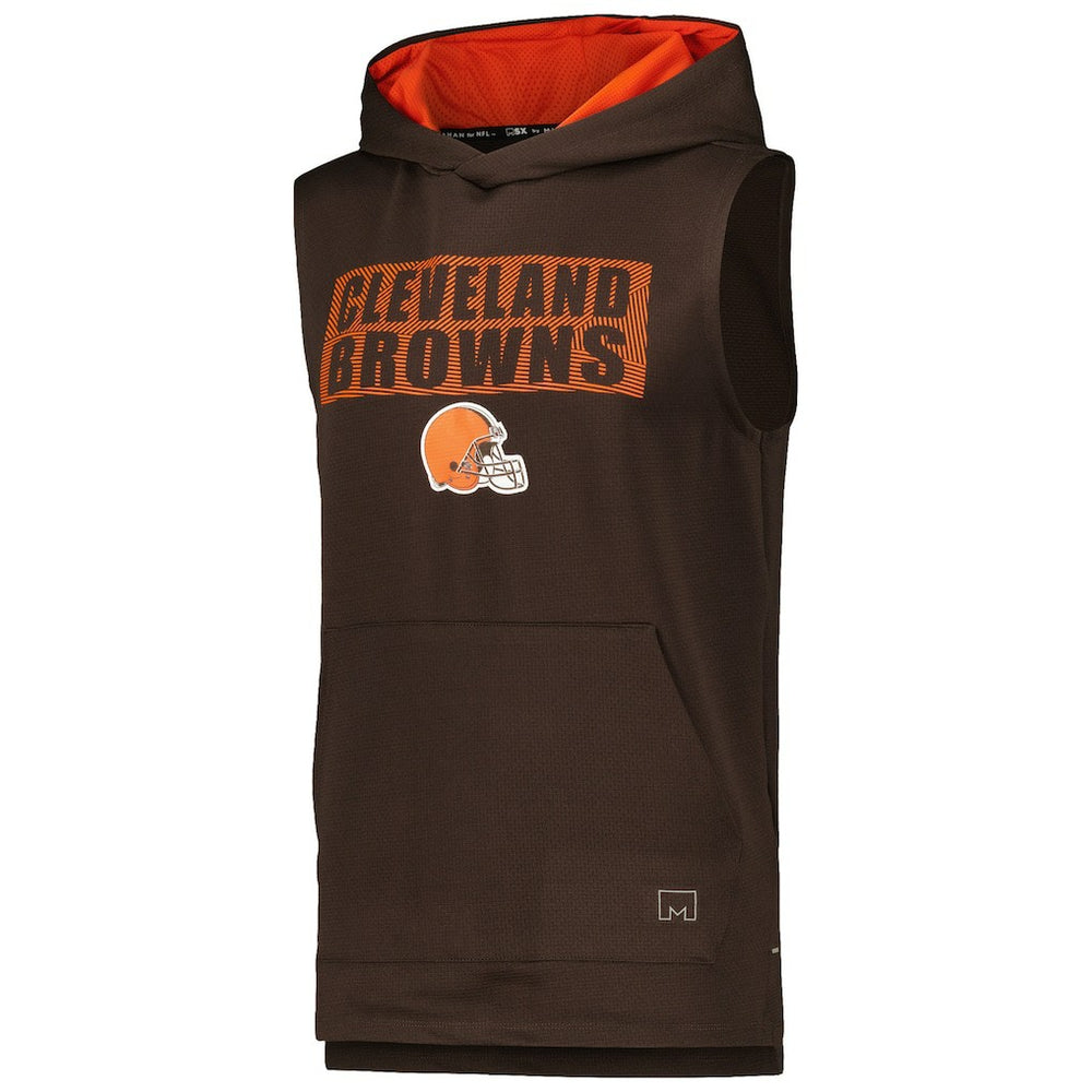 Cleveland Browns MSX by Michael Strahan Marathon Sleeveless Pullover Hoodie - Brown cheap
