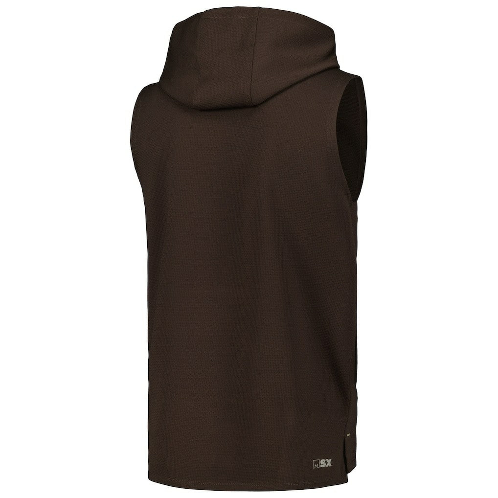 Cleveland Browns MSX by Michael Strahan Marathon Sleeveless Pullover Hoodie - Brown cheap