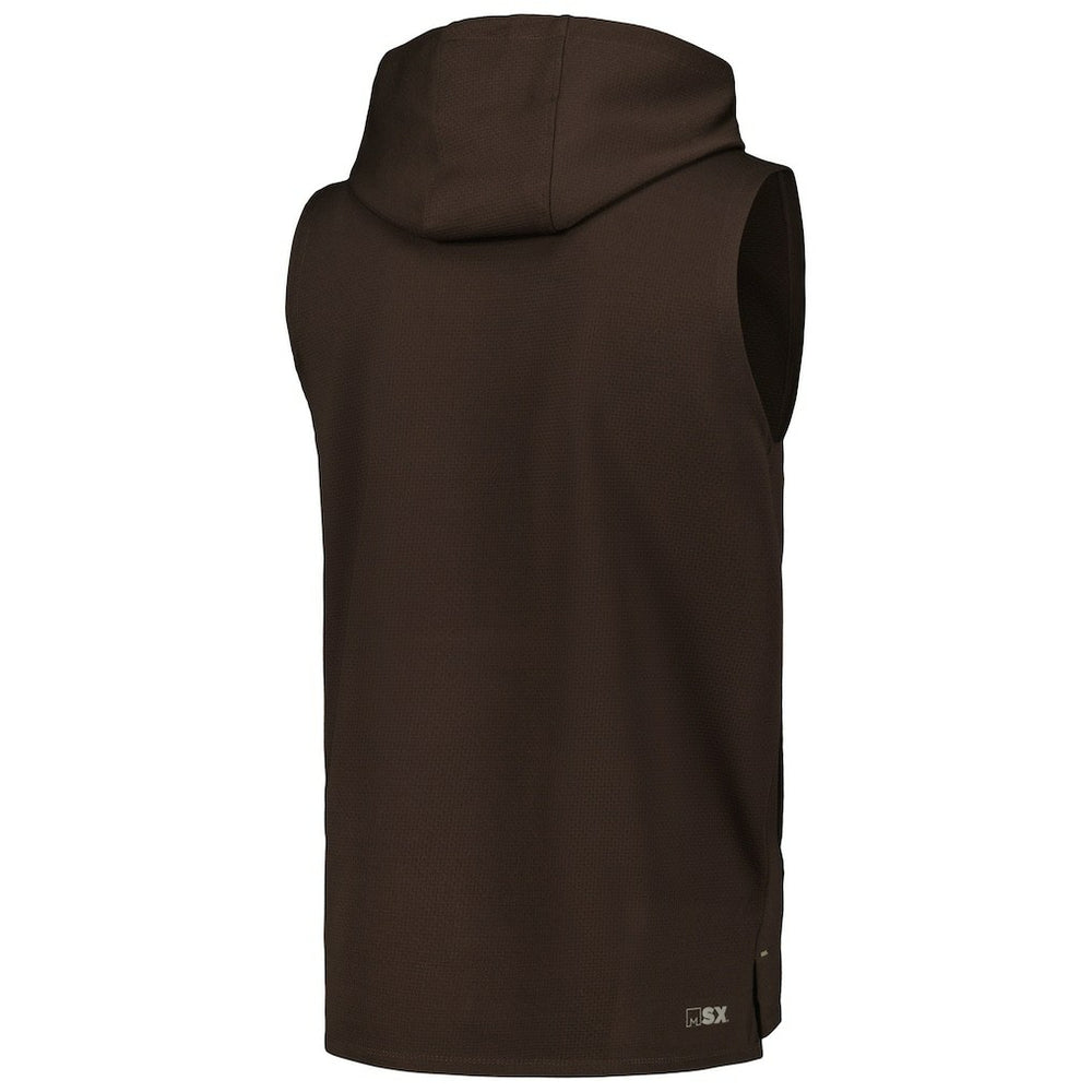 Cleveland Browns MSX by Michael Strahan Marathon Sleeveless Pullover Hoodie - Brown cheap