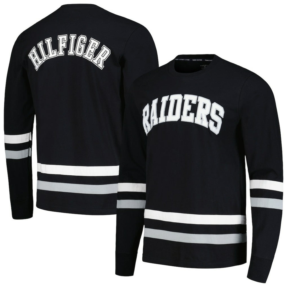Las Vegas Raiders Tommy Hilfiger Nolan Long Sleeve T-Shirt - Black/Silver sale