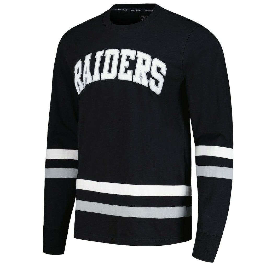 Las Vegas Raiders Tommy Hilfiger Nolan Long Sleeve T-Shirt - Black/Silver sale