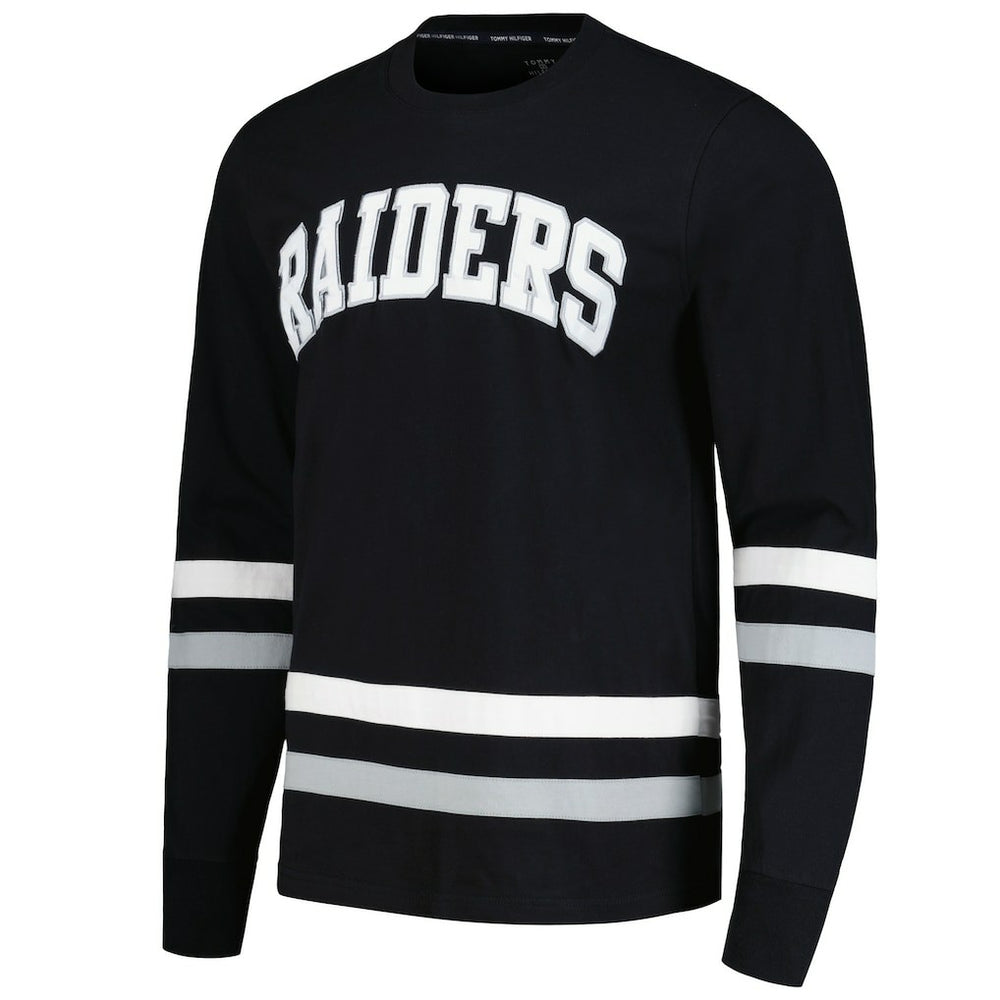 Las Vegas Raiders Tommy Hilfiger Nolan Long Sleeve T-Shirt - Black/Silver sale