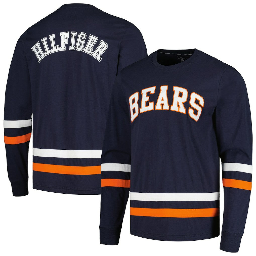Chicago Bears Tommy Hilfiger Nolan Long Sleeve T-Shirt - Navy/Orange on sale