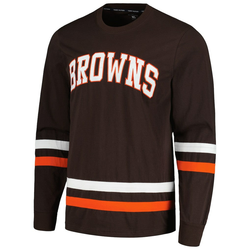 Cleveland Browns Tommy Hilfiger Nolan Long Sleeve T-Shirt - Brown/Orange cheap