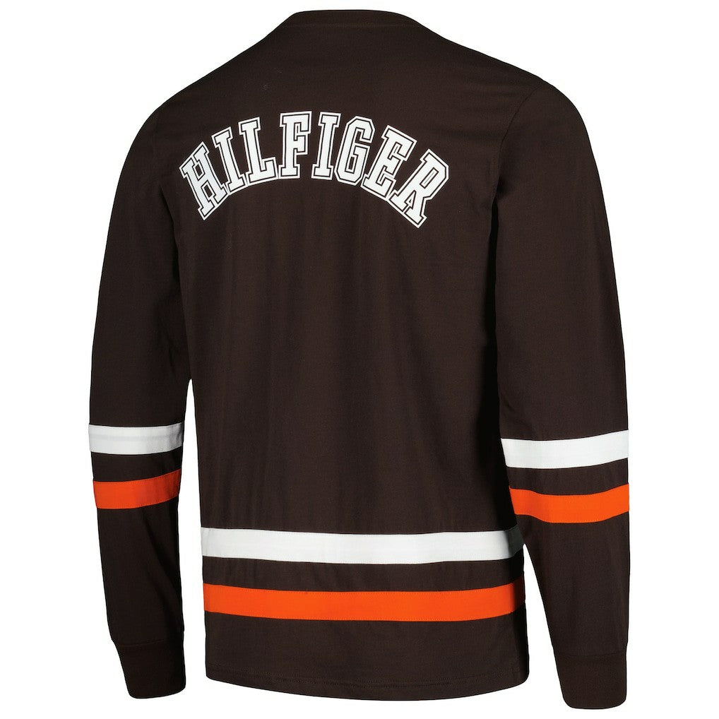 Cleveland Browns Tommy Hilfiger Nolan Long Sleeve T-Shirt - Brown/Orange cheap
