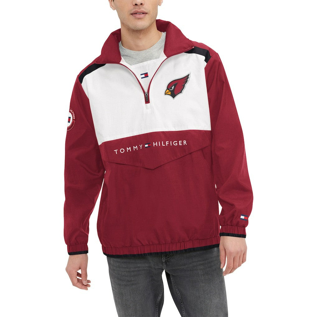 Arizona Cardinals Tommy Hilfiger Carter Half-Zip Hooded Top - Cardinal/White discount