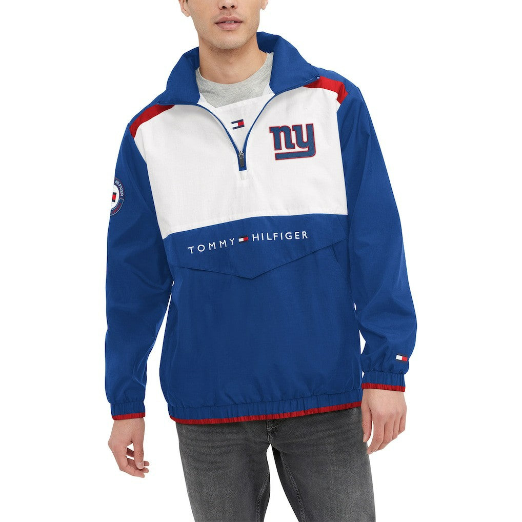 New York Giants Tommy Hilfiger Carter Half-Zip Hooded Top - Royal/White discount