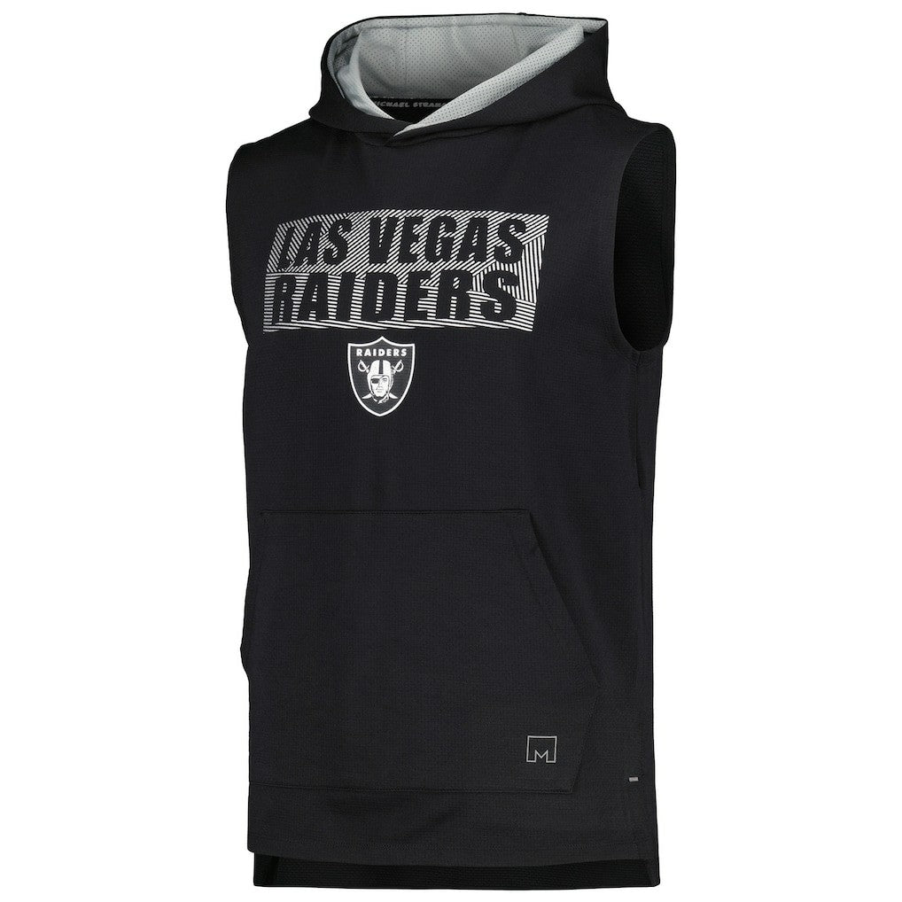 Las Vegas Raiders MSX by Michael Strahan Marathon Sleeveless Pullover Hoodie - Black cheap