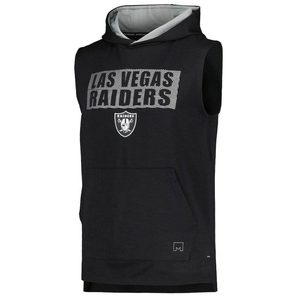 Las Vegas Raiders MSX by Michael Strahan Marathon Sleeveless Pullover Hoodie - Black cheap