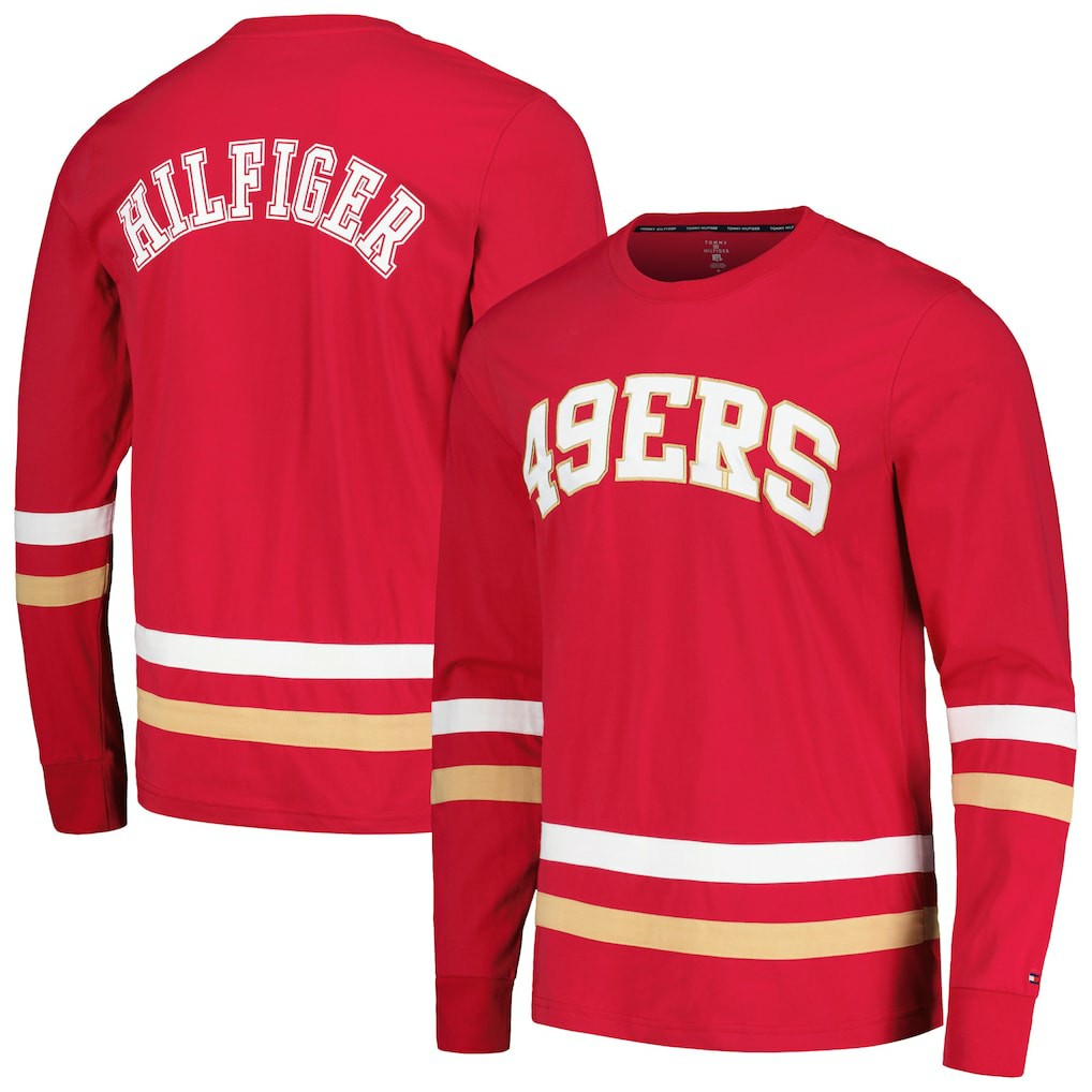 San Francisco 49ers Tommy Hilfiger Nolan Long Sleeve T-Shirt - Red/Gold for sale