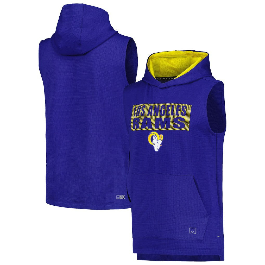 Los Angeles Rams MSX by Michael Strahan Marathon Sleeveless Pullover Hoodie - Royal online