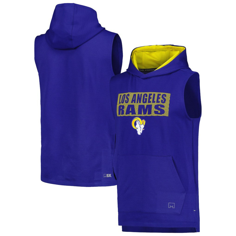 Los Angeles Rams MSX by Michael Strahan Marathon Sleeveless Pullover Hoodie - Royal online