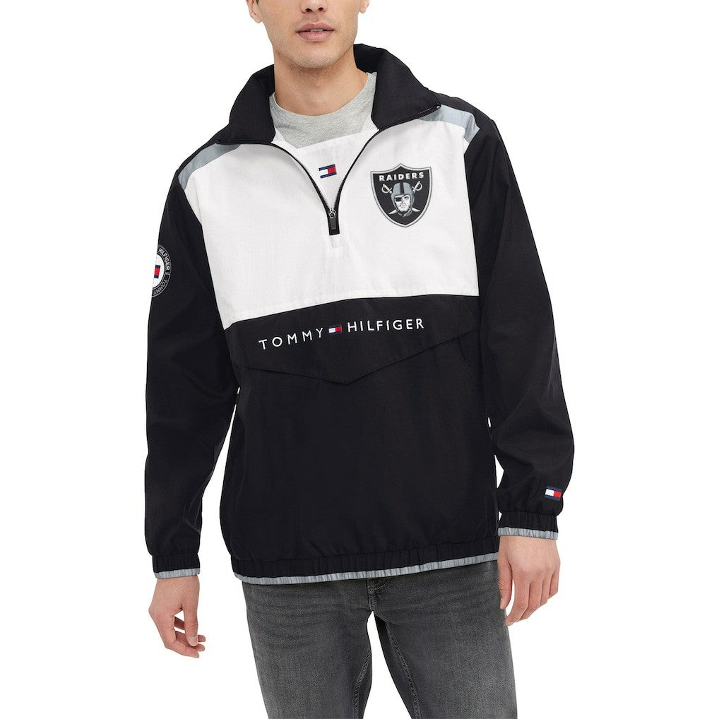 Las Vegas Raiders Tommy Hilfiger Carter Half-Zip Hooded Top - Black/White sale