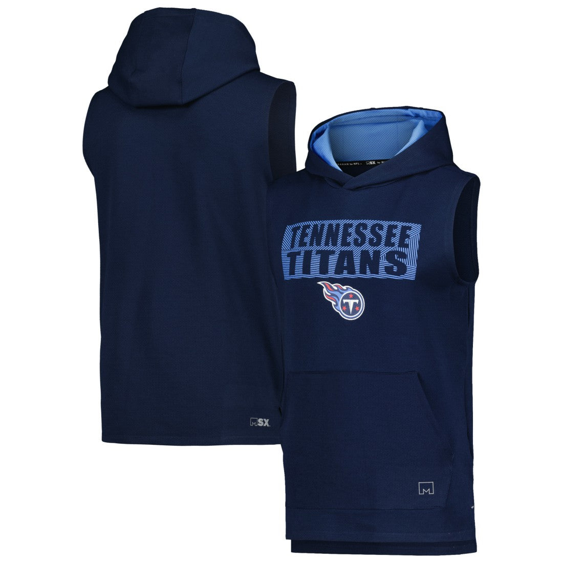 Tennessee Titans MSX by Michael Strahan Marathon Sleeveless Pullover Hoodie - Navy on sale