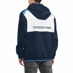 Tennessee Titans Tommy Hilfiger Carter Half-Zip Hooded Top - Navy/White discount