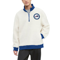 Buffalo Bills Tommy Hilfiger Jordan Sherpa Quarter-Zip Sweatshirt - Cream sale