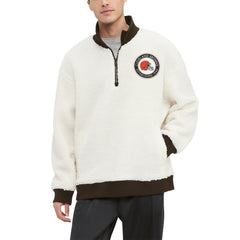 Cleveland Browns Tommy Hilfiger Jordan Sherpa Quarter-Zip Sweatshirt - Cream online