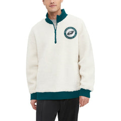 Philadelphia Eagles Tommy Hilfiger Jordan Sherpa Quarter-Zip Sweatshirt - Cream outlet