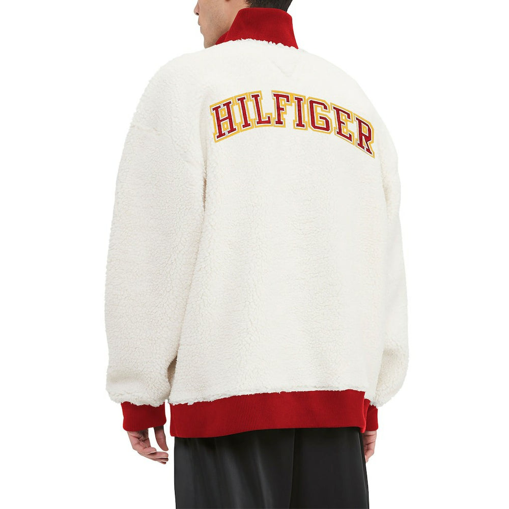 Kansas City Chiefs Tommy Hilfiger Jordan Sherpa Quarter-Zip Sweatshirt - Cream outlet