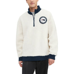New England Patriots Tommy Hilfiger Jordan Sherpa Quarter-Zip Sweatshirt - Cream discount