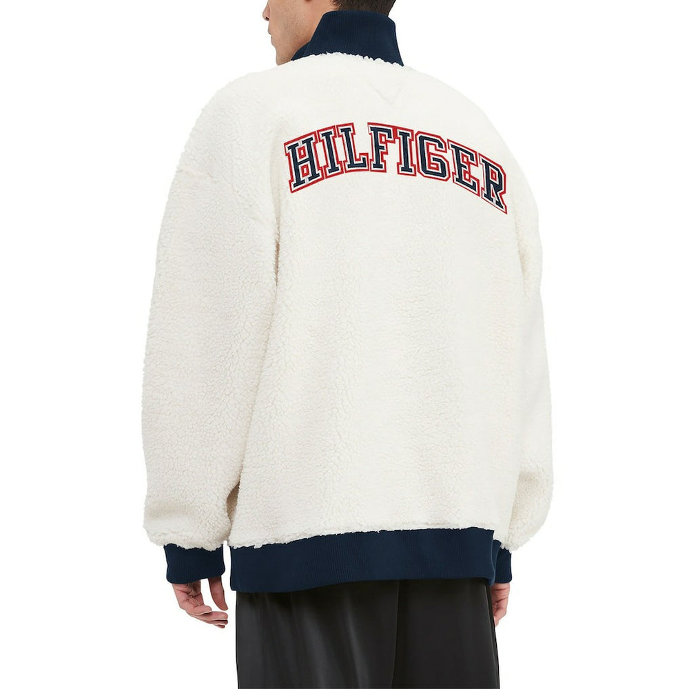 New England Patriots Tommy Hilfiger Jordan Sherpa Quarter-Zip Sweatshirt - Cream discount