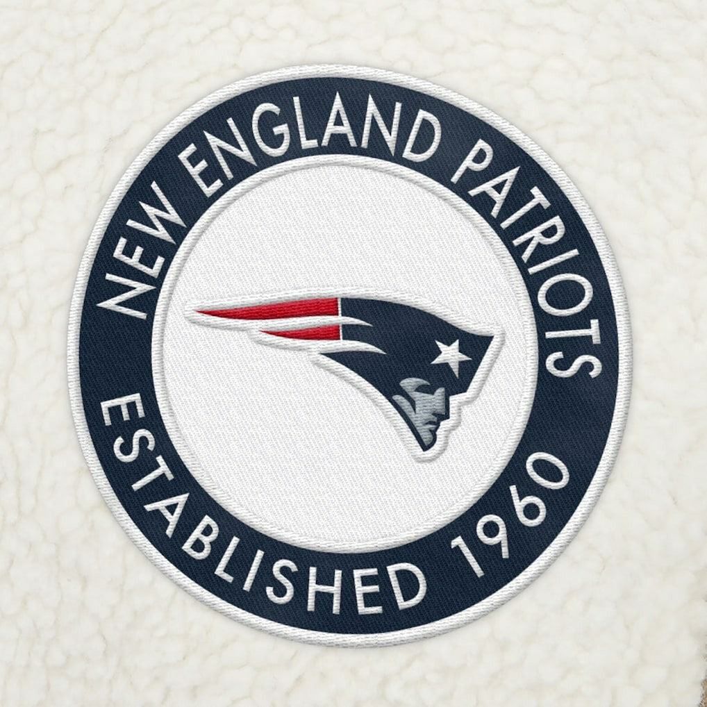 New England Patriots Tommy Hilfiger Jordan Sherpa Quarter-Zip Sweatshirt - Cream discount