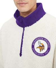 Minnesota Vikings Tommy Hilfiger Jordan Sherpa Quarter-Zip Sweatshirt - Cream sale